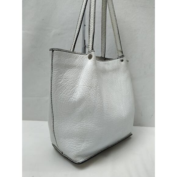 Talbot's White Leather Double Handle Tote Shoulder Bag - Picture 16 of 16